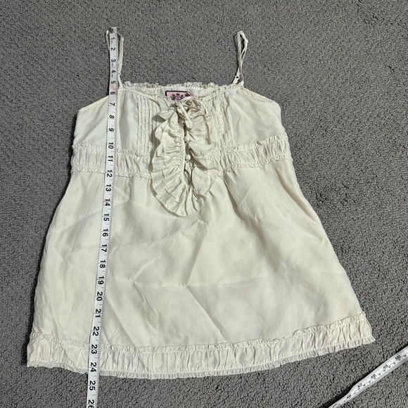 Vintage Y2K Cream Juicy Couture Camisole Blouse Sleeveless Tank Top Coquette - Picture 16 of 16